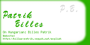 patrik billes business card